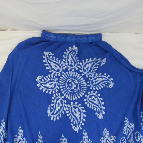 Jackpot Women's Blue Hand Dyed Embroidered Midi Elastic & Tie Waist Skirt Size S - Picture 3 of 8